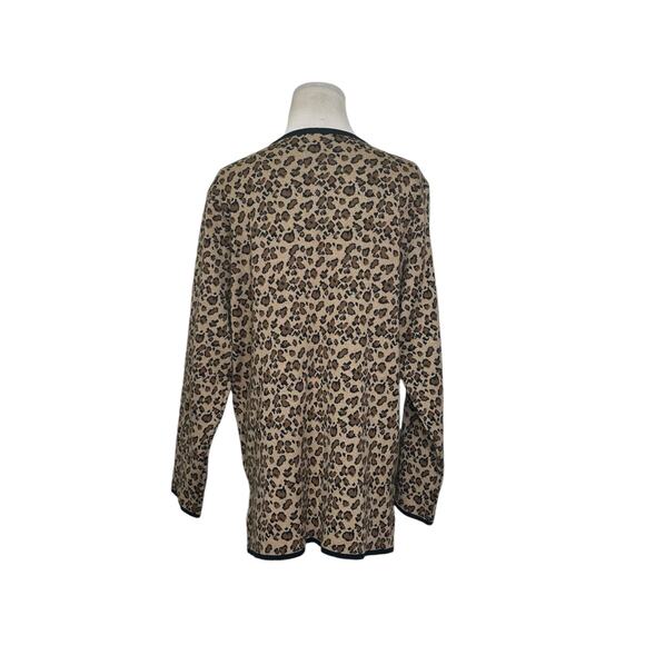 John Paul Richard leopard print long sleeves open front cardigan size XL - Picture 4 of 11